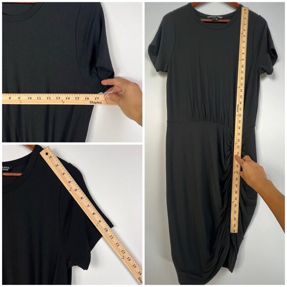 VERONICA BEARD Ruched Hannock M Dress In Black - Picture 4 of 11